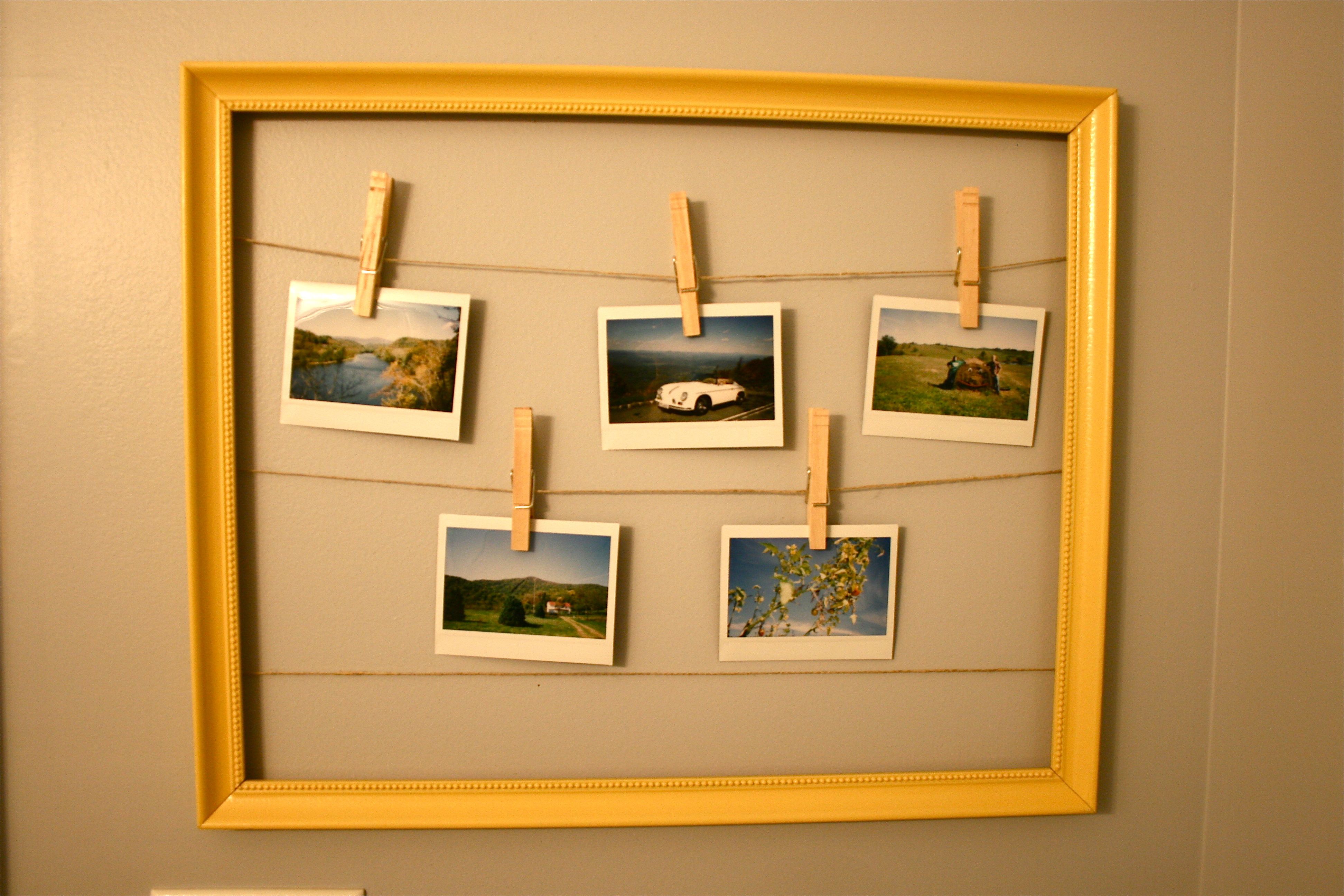 DIY: How to make a polaroid photo frame using an old picture frame