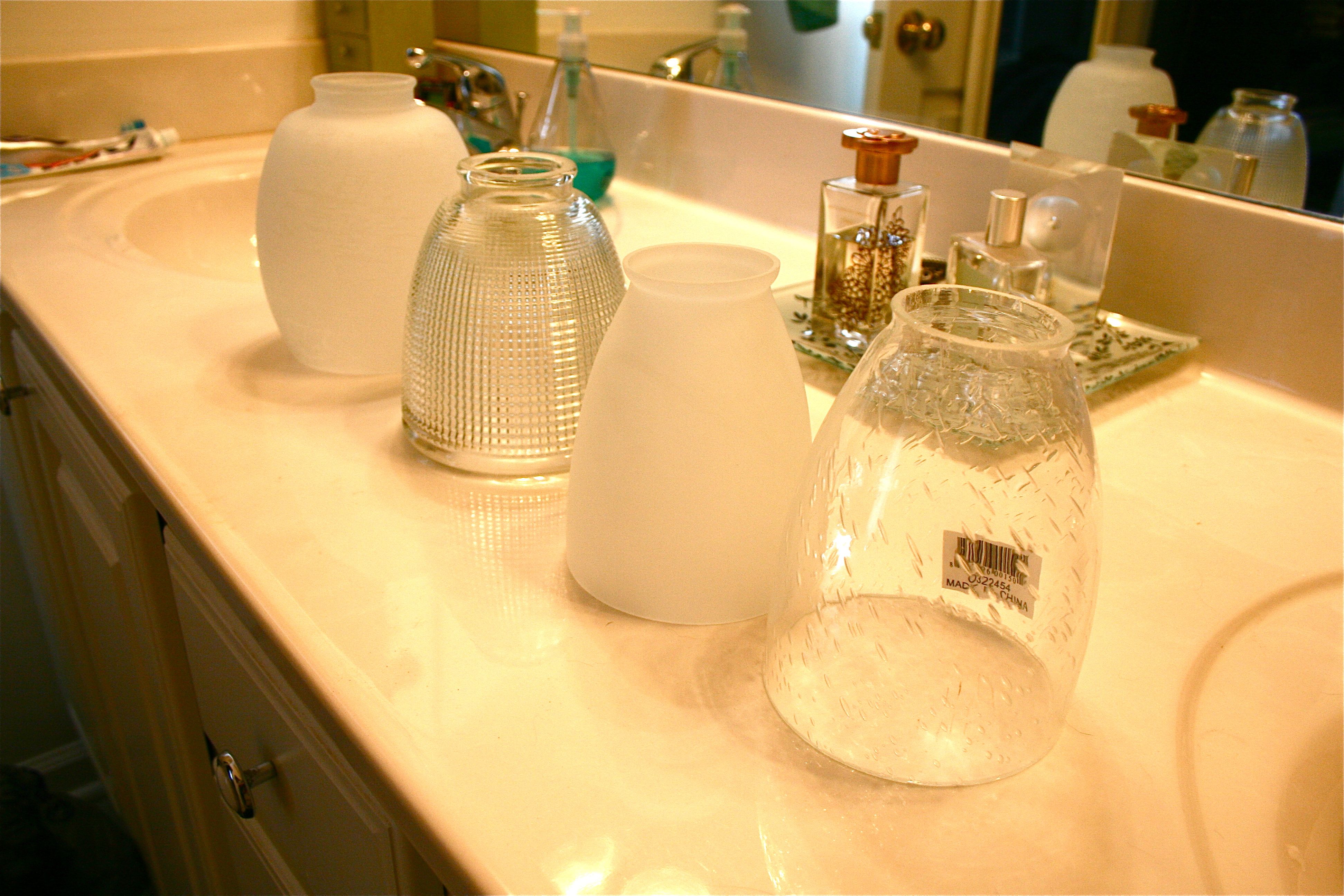 glass covers for bathroom light fixtures