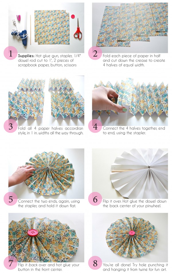 A DIY Paper Pinwheel Tutorial - Dream Green DIY