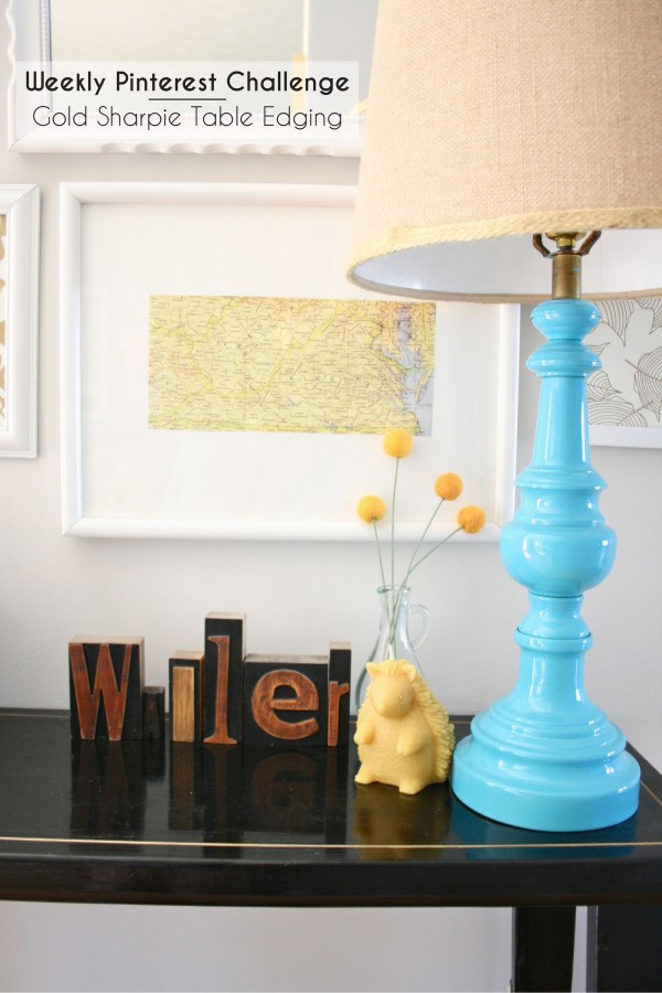 Decorative Edging Table Weekly Pinterest Challenge: Gold sharpie table edging - Dream Green DIY