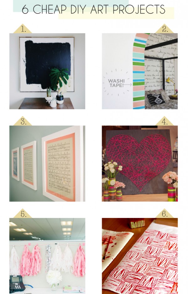 6 Cheap DIY Art Projects - Dream Green DIY