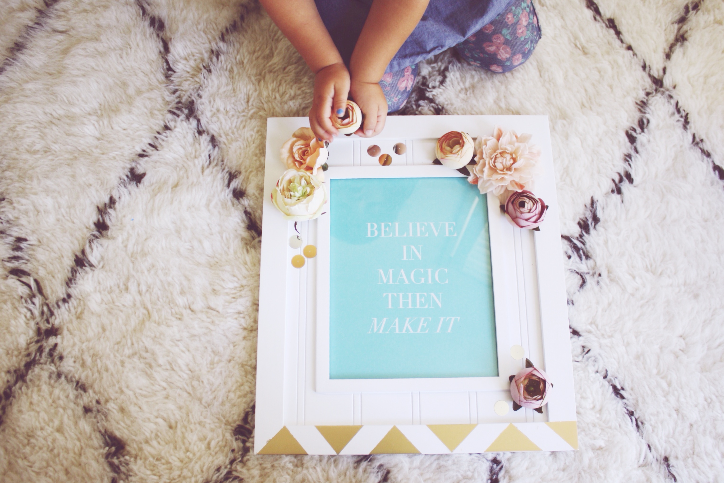 DIY Gold Embellished Frame // With Oh My Darlings Dream Green DIY