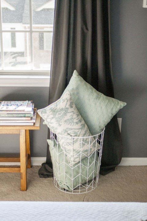 Wire Basket Pillow Storage Dream Green Diy
