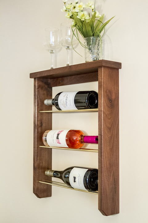 DIY Wood And Brass Wine Rack