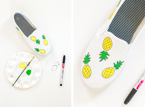 DIY Pineapple and Banana Painted Canvas 