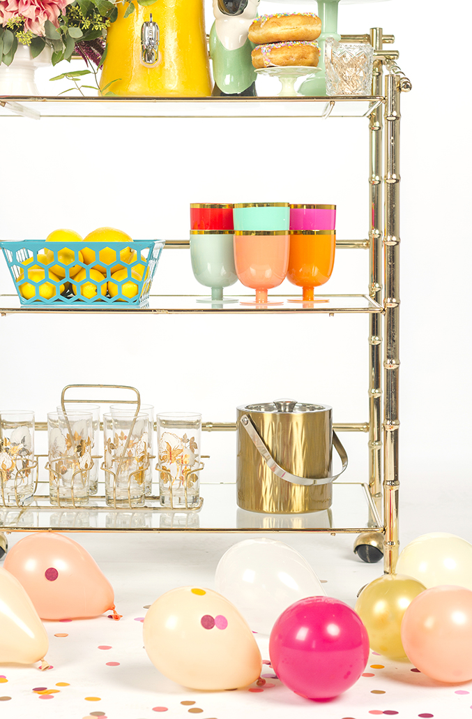 How To Style A Combination Bar Cart Buffet