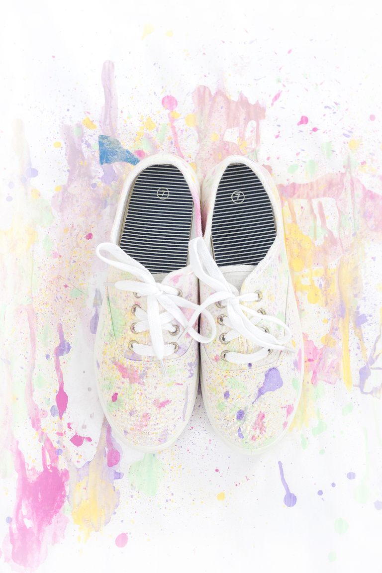paint splash shoes
