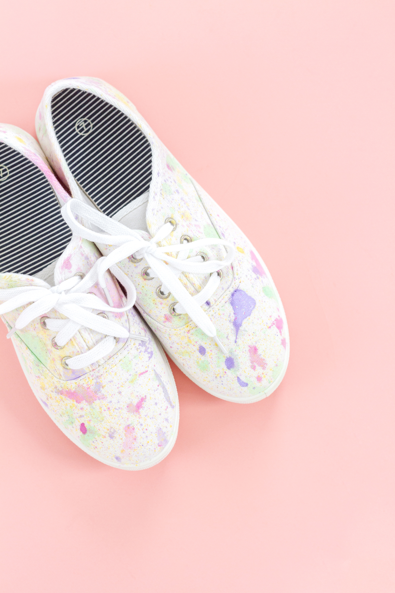 DIY Abstract Paint Splatter Shoes Dream Green DIY
