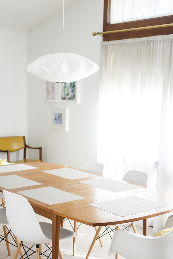 mid century light fixture dining room