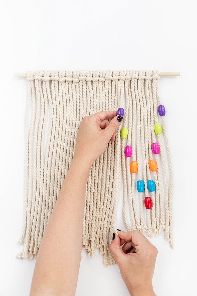 DIY Bohemian Beaded Knots Wall Hanging Dream Green DIY