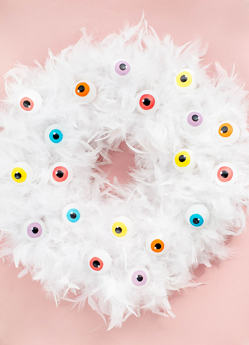 DIY Cartoon Eyeball Halloween Wreath Dream Green DIY