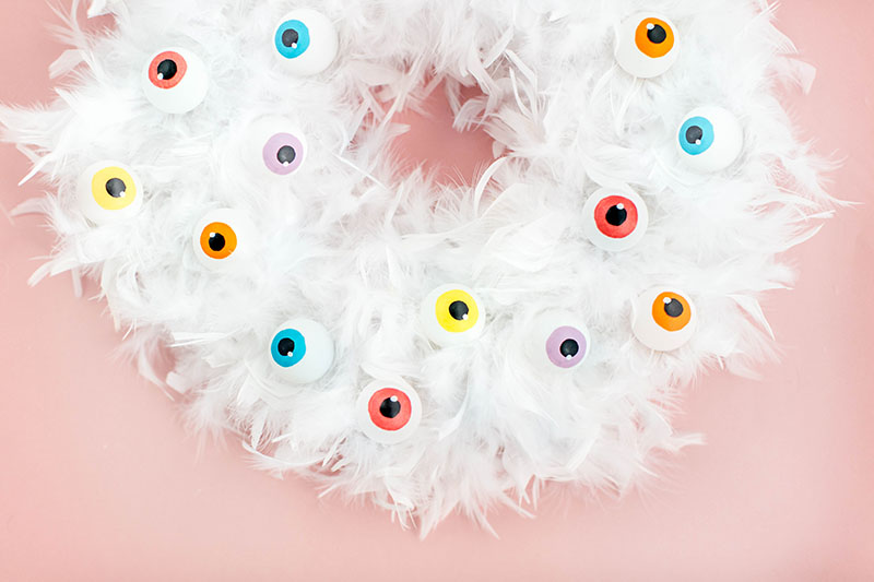 DIY Cartoon Eyeball Halloween Wreath Dream Green DIY