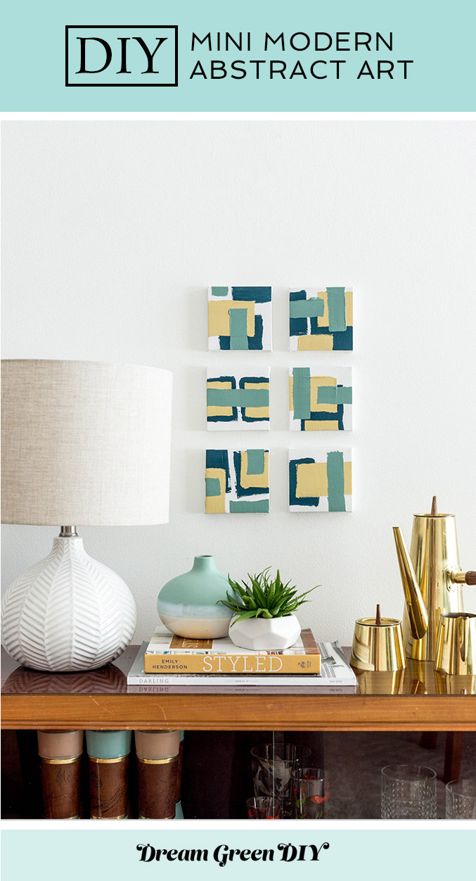 DIY Mini Modern Abstract Painting Installation - Dream Green DIY