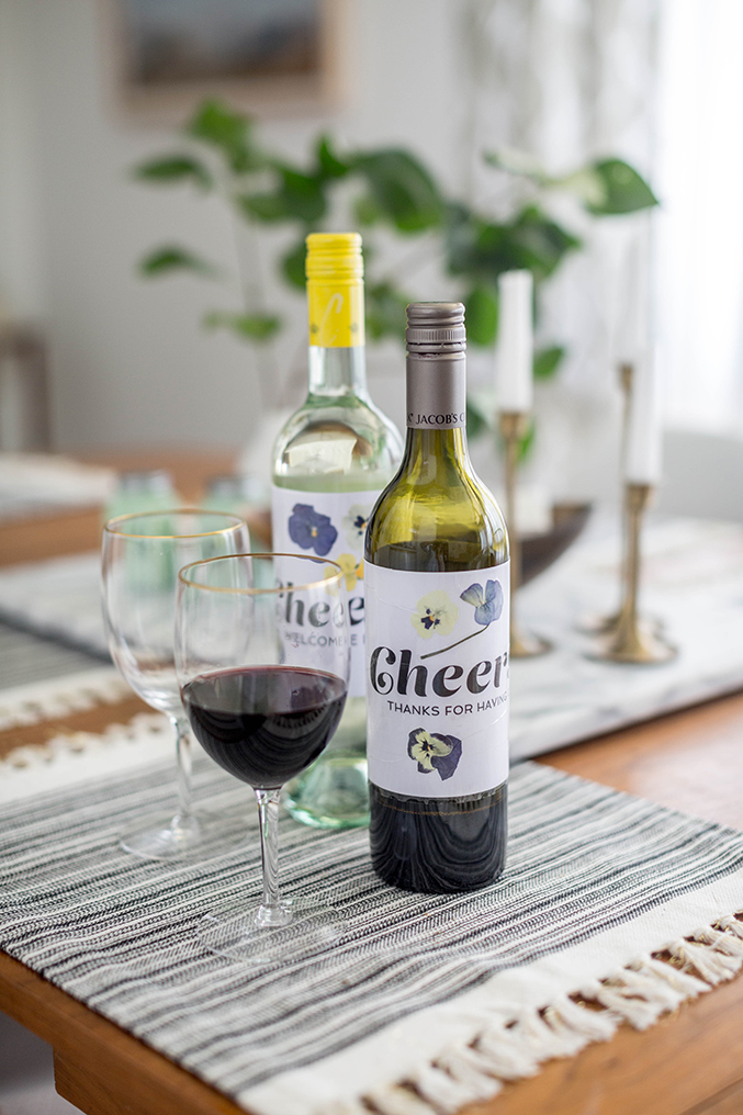 DIY Pressed Flower Wine Bottle Labels Dream Green DIY