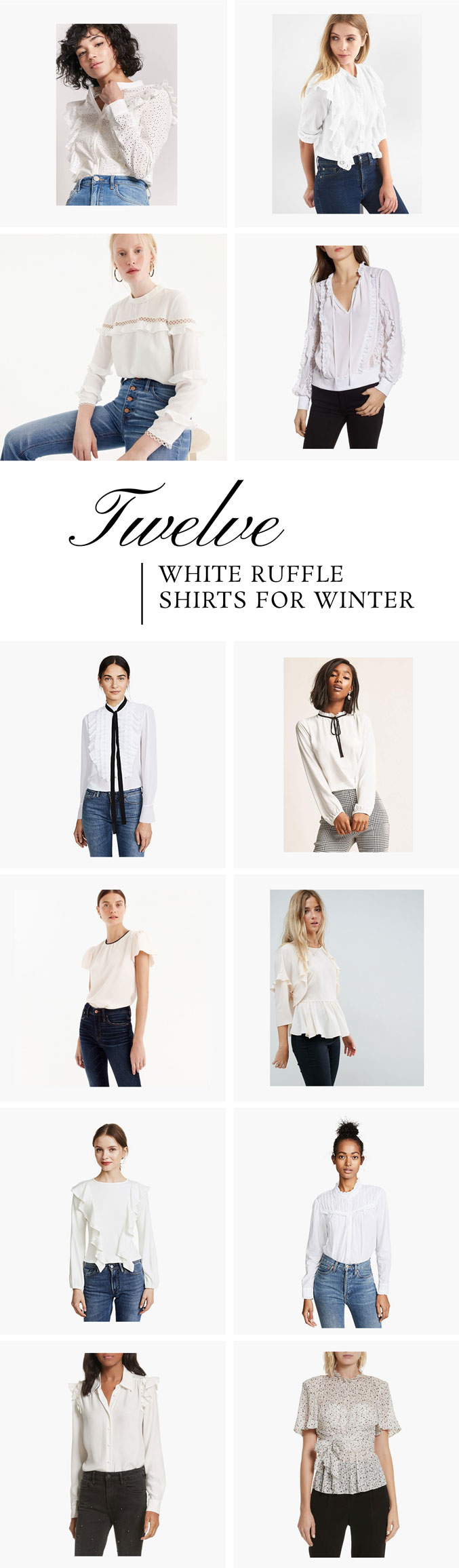 12 White Ruffle Shirts For Winter - Dream Green DIY