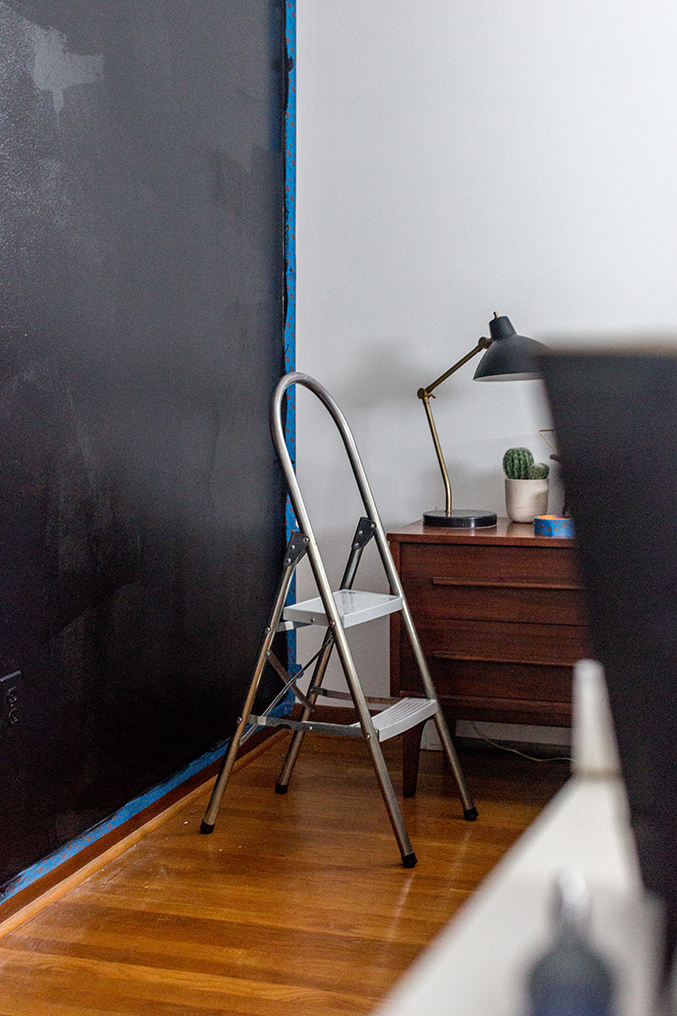 DIY Faux MidCentury Paneling Using Paint Dream Green DIY