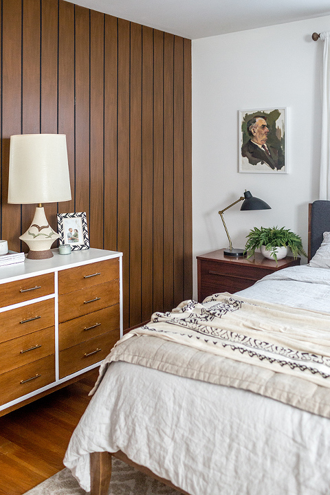 DIY Faux Mid-Century Paneling Using Paint - Dream Green DIY