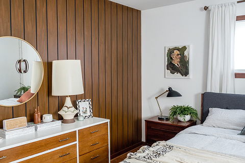 DIY Faux Mid-Century Paneling Using Paint - Dream Green DIY