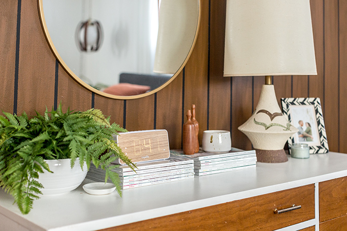 DIY Faux Mid-Century Paneling Using Paint - Dream Green DIY