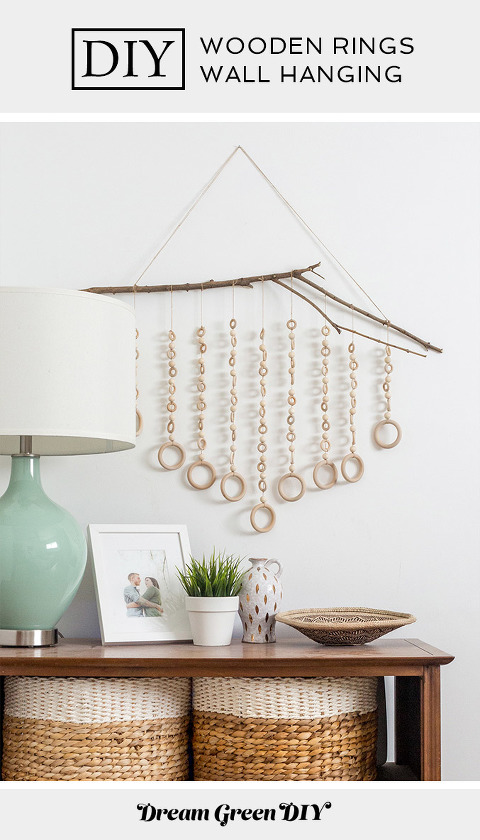 DIY Wooden Rings Wall Hanging - Dream Green DIY