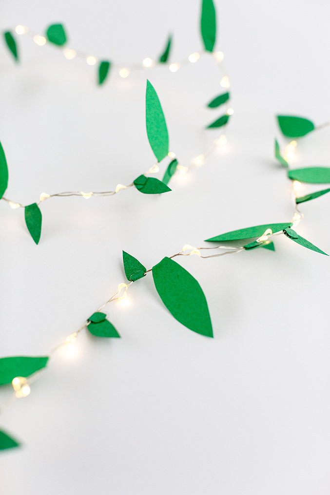DIY Paper Leaf String Light Garland Dream Green DIY