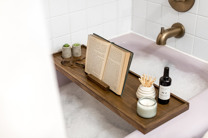 Rustic Wood Bath Tray, Bathtub Caddy