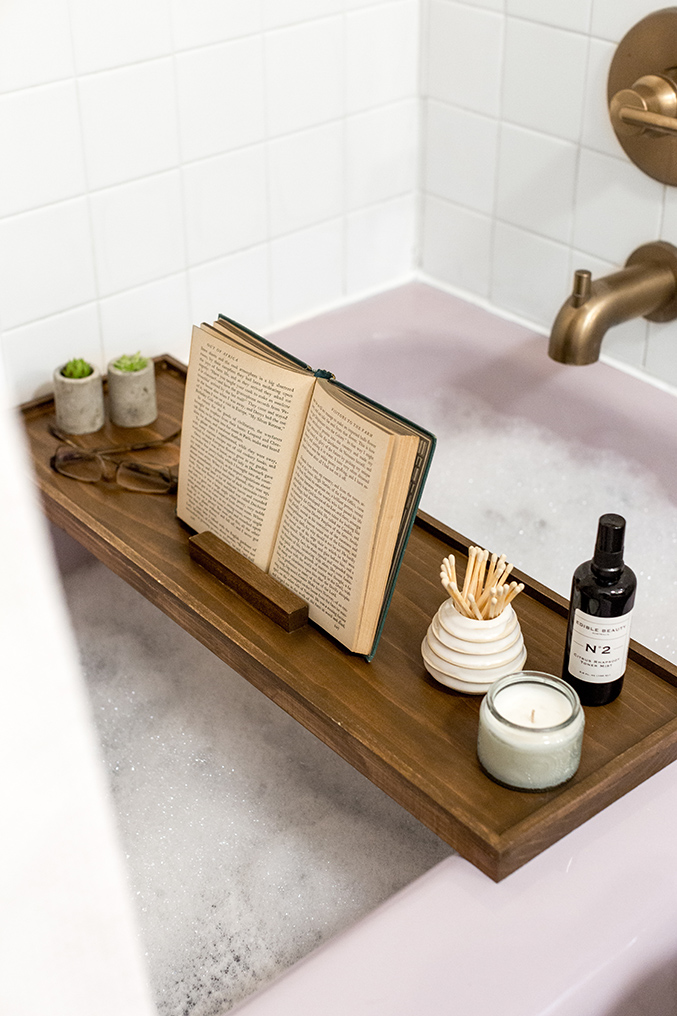 DIY Waterproofed Wood Bath Tray Dream Green DIY