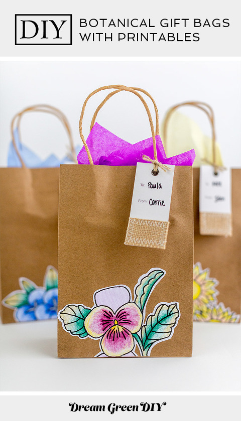 Download DIY Botanical Gift Bags with Printables - Dream Green DIY