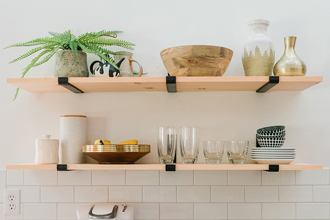 Install Style Open Kitchen Shelves, How To Install Open Shelving In Kitchen