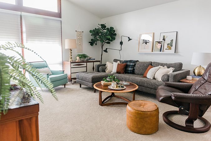 Tour Our Casual Mid-Century Living Room - Dream Green DIY