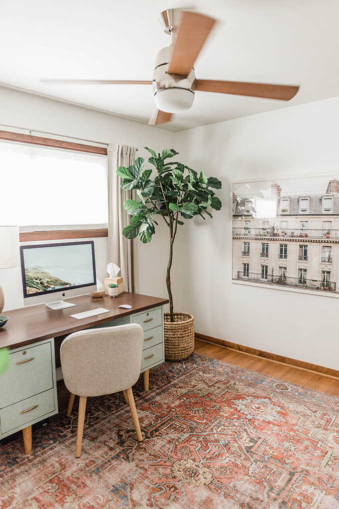 My Color-Blocked Home Office Tour - Dream Green DIY