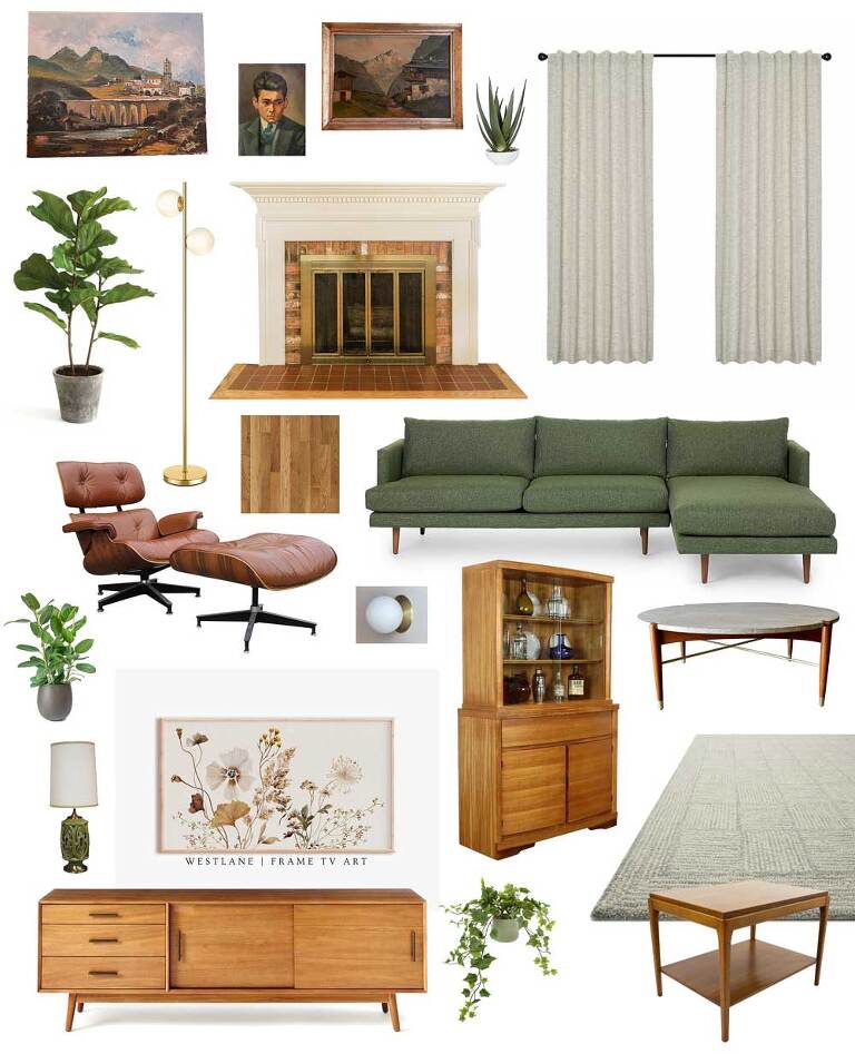 New Home Mood Board: Living Room - Dream Green DIY