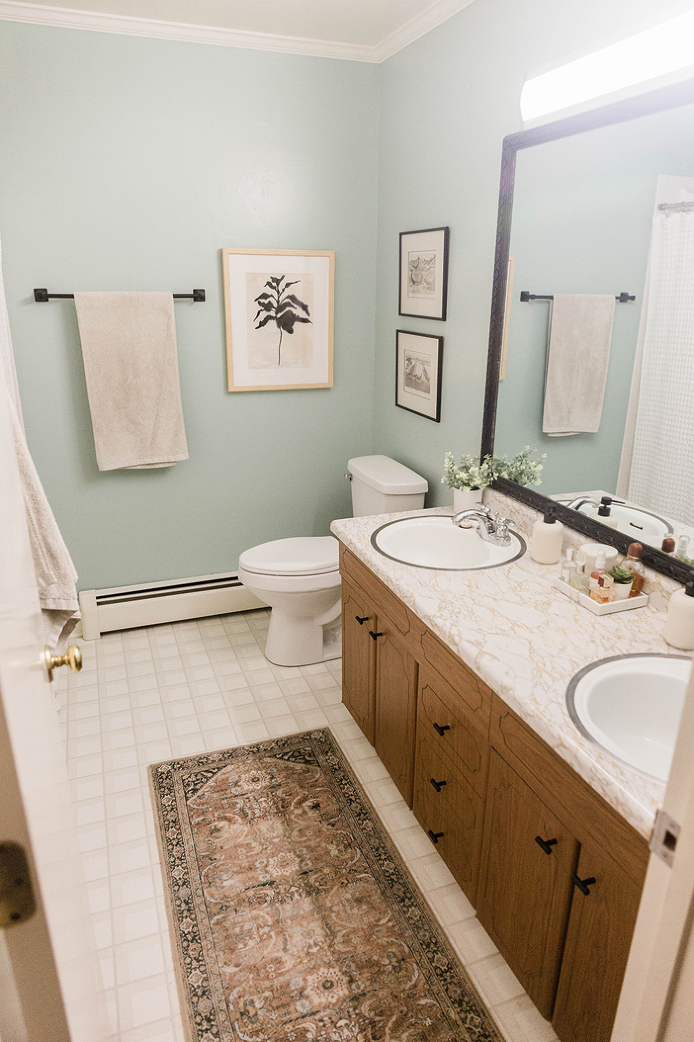 Retro Hall Bathroom Makeover Reveal Dream Green DIY