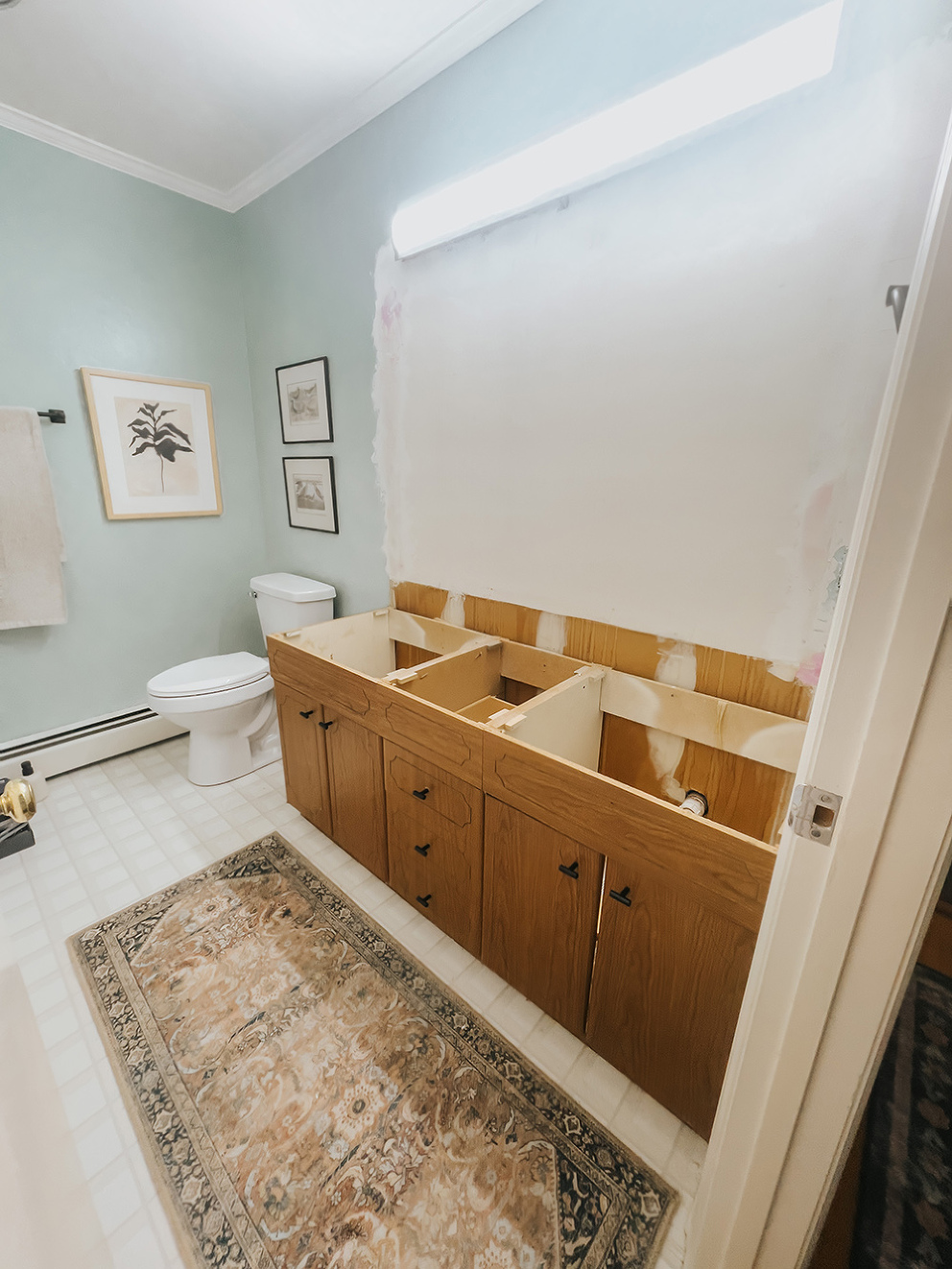 Retro Hall Bathroom Makeover Reveal Dream Green DIY